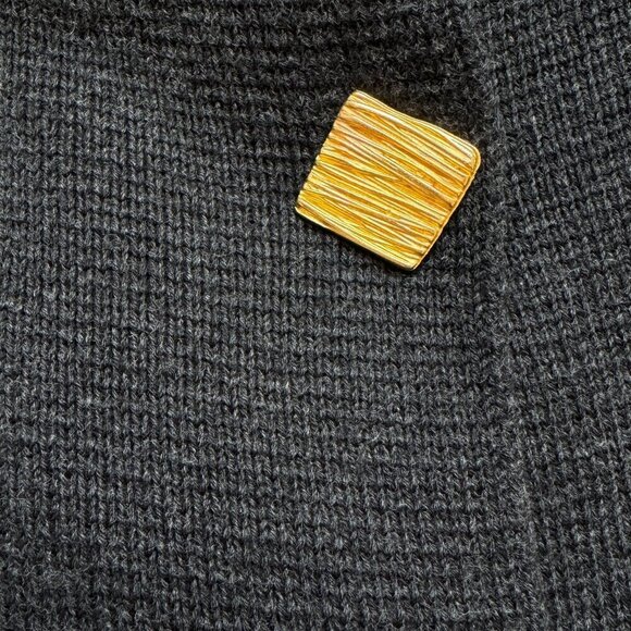 J. McLaughlin Cardigan Sweater Lagenlook Women's Blue Gold Buttons Snaps Medium - Picture 2 of 8